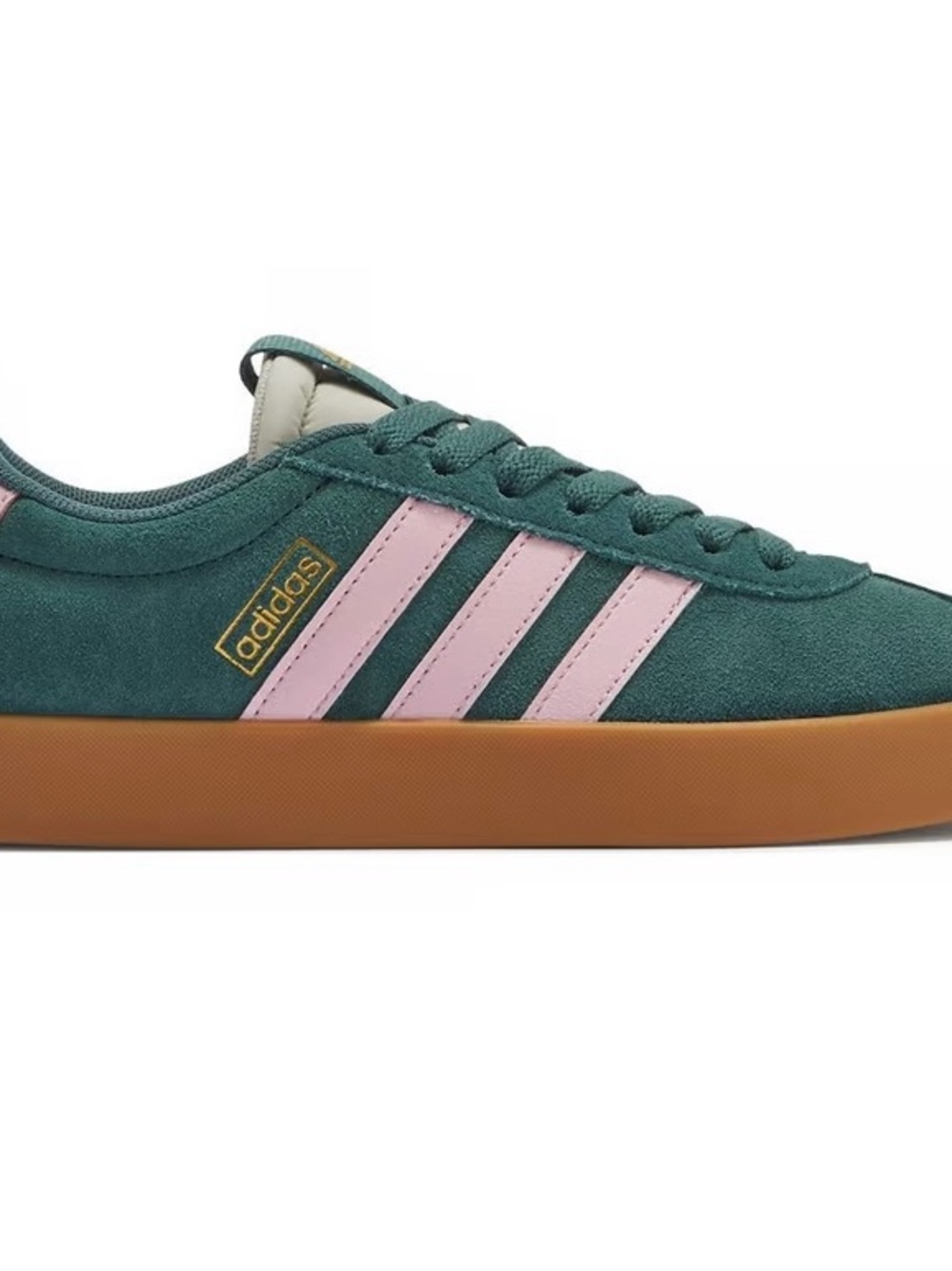 adidas Women's Teal Suede Sneakers with Pink Stripes